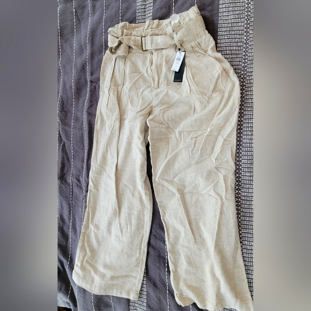 Womens Linen Pants with Belt